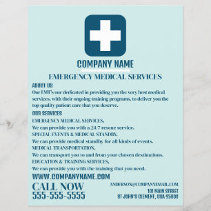 Any Colour Medical Symbol, EMT, Paramedic Flyer