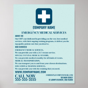 Any Colour Medical Symbol, EMT, Paramedic Poster