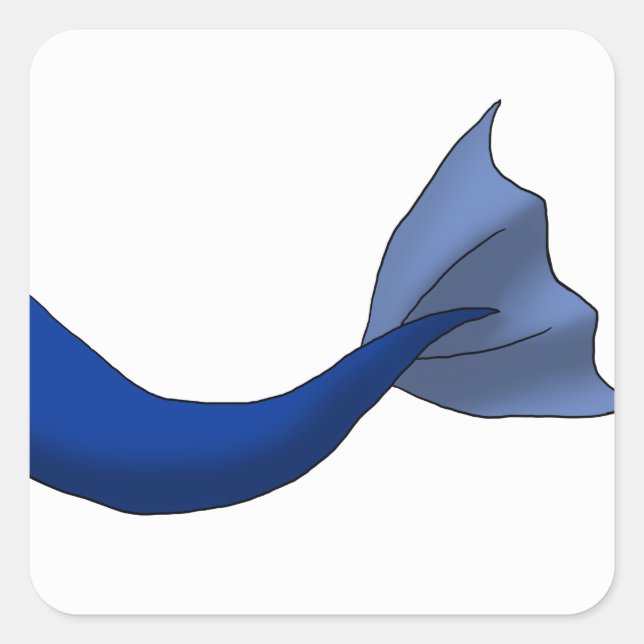 Any Colour Mermaid Tail w/ White Background Square Sticker (Front)