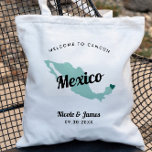 Any Colour Mexico Destination Wedding Welcome Bag, Tote Bag<br><div class="desc">Wedding weekend welcome gift bag for out of town guests to your wedding, featuring image of Mexico. You may edit the colours for any part of this design, as well as move the heart to the location of your wedding. To change colours, click personalise and then "edit using the design...</div>