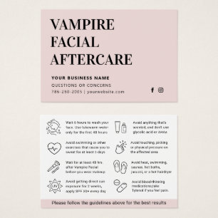 Any Colour Microneedling Aftercare Instruction Car