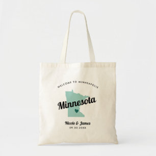 Any Colour Minnesota Map Wedding Welcome Bag, Tote Bag