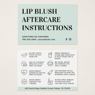 Any Colour Mint Lip Blush Lip Tattoo Aftercare Car