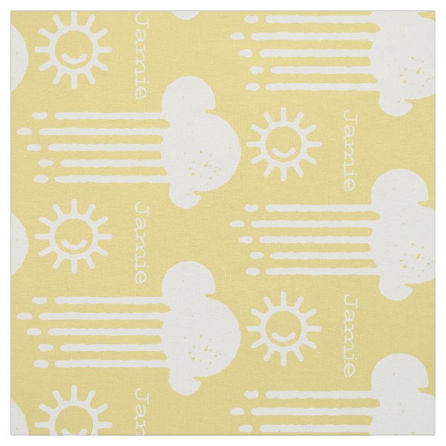 Any Colour My Sunshine Rain Cloud Personalised Fabric (Swatch)