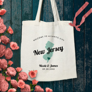 Any Colour New Jersey Map Wedding Welcome Bag, Tote Bag