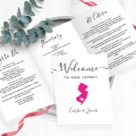 Any Colour New Jersey Wedding Welcome Itinerary Tri-Fold Programme<br><div class="desc">Welcome guests to your wedding with this tri-fold card. There is plenty of room to include your itinerary, restaurant suggestions, things to do, and contact info. There is space for a photo on the back of the card. All text may be customised, including the heading. You may edit the colours...</div>