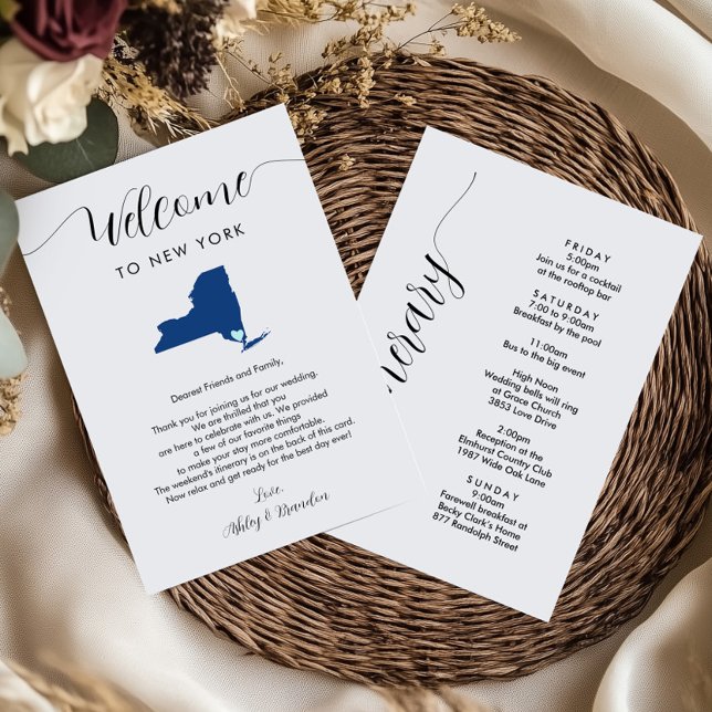 Any Colour New York Wedding Welcome Itinerary (Creator Uploaded)