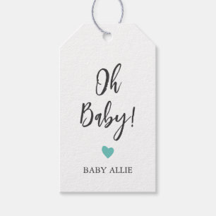 Any Colour Oh Baby Gift Tag, Baby Shower Tags, Gift Tags