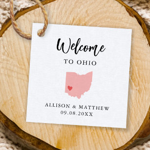 Any Colour Ohio Wedding Welcome Bag Favour Tags