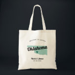 Any Colour Oklahoma Map Wedding Welcome Bag, Tote Bag<br><div class="desc">Wedding weekend welcome gift bag for out of town guests to your wedding, featuring image of Oklahoma. You may edit the colours for any part of this design, as well as move the heart to the location of your wedding. To change colours, click personalise and then "edit using the design...</div>