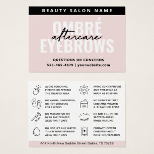 Any Colour Ombre Powder Brows Aftercare Card