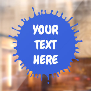 Any colour or blue paint splat custom text