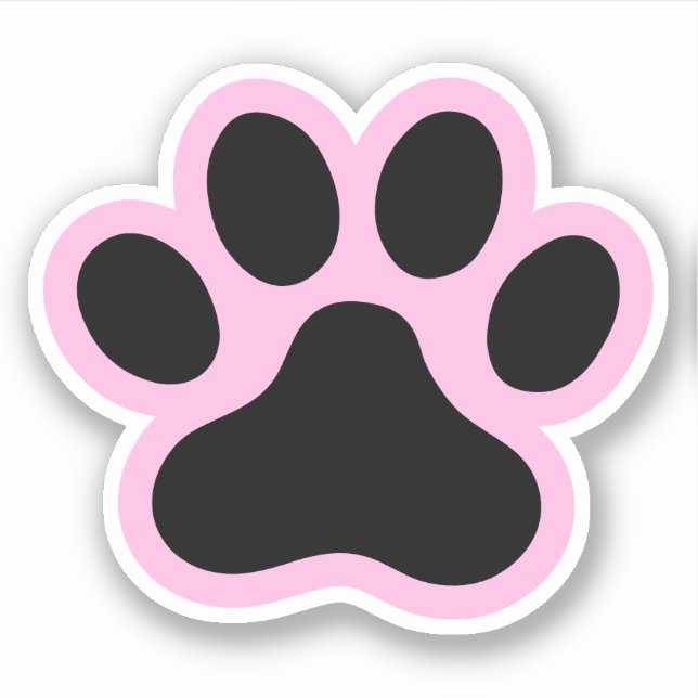 Any colour or pink and black paw print sticker (Front)
