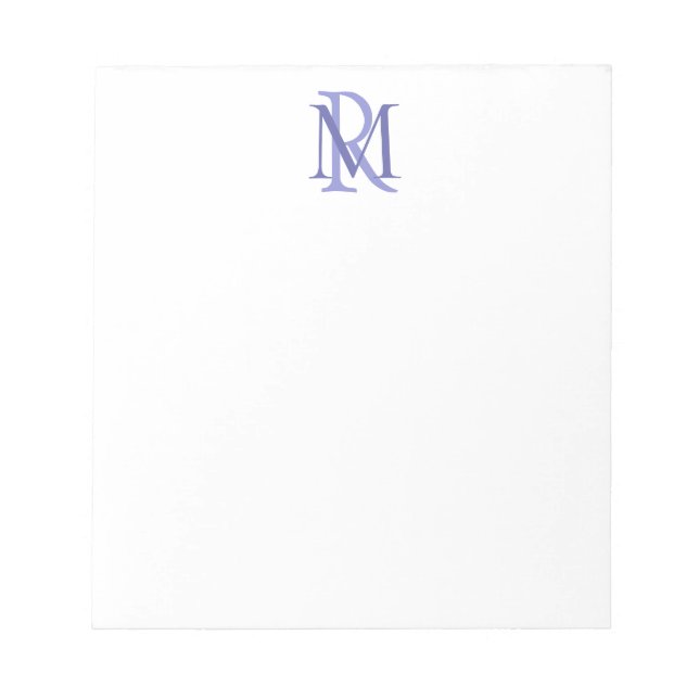 Any Colour Overlapping Initials Monogram Notepad (Front)