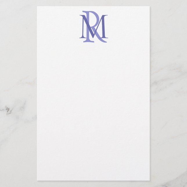 Any Colour Overlapping Initials Monogram Stationer (Front)