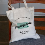 Any Colour Pennsylvania Map  Wedding Welcome Bag, Tote Bag<br><div class="desc">Wedding weekend welcome gift bag for out of town guests to your wedding, featuring image of Pennsylvania. You may edit the colours for any part of this design, as well as move the heart to the location of your wedding. To change colours, click personalise and then "edit using the design...</div>