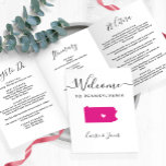 Any Colour Pennsylvania Wedding Welcome Itinerary<br><div class="desc">Welcome guests to your wedding with this tri-fold card. There is plenty of room to include your itinerary, restaurant suggestions, things to do, and contact info. There is space for a photo on the back of the card. All text may be customised, including the heading. You may edit the colours...</div>