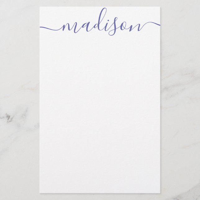 Any Colour - Personalised Script Name Stationery (Front)