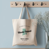 Any Colour Rhode Island Map Wedding Welcome Bag, 