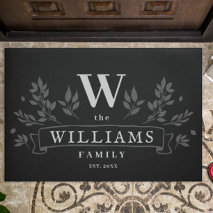 Any Colour Rustic Family Name Monogram Doormat