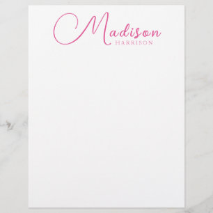 Any Colour - Script and Serif Name Letterhead Pape