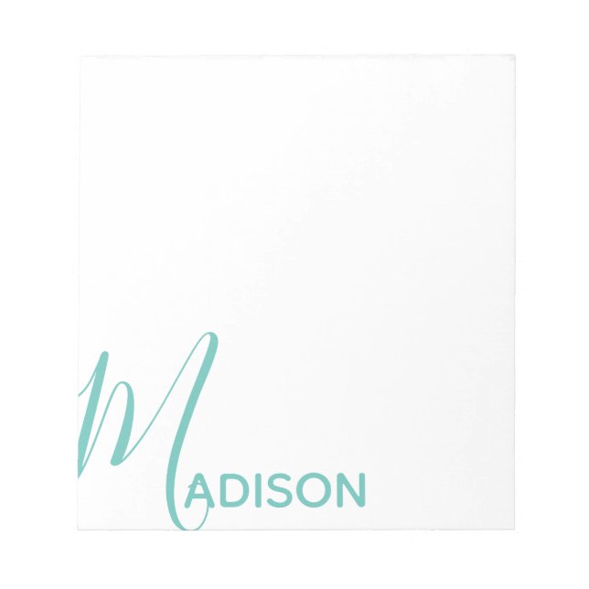 Any Colour Script & Block Name Personalised Notepa Notepad (Front)