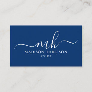 Any Colour Script Initials & Name Business Cards