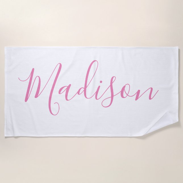 Any Colour - Script Name Beach Towel (Front)