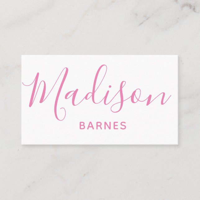 Any Colour - Script Name Business or Contact Cards (Front)