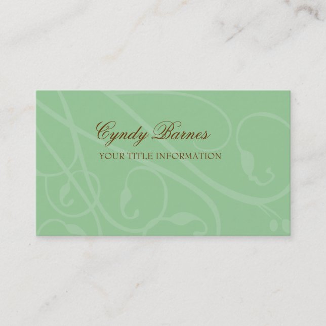Any Colour Scrolly Vines Business Card (Front)
