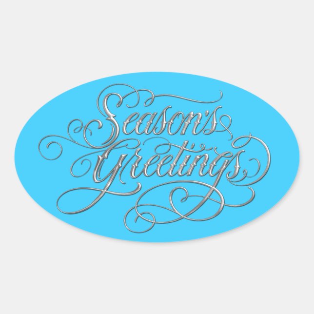 Any Colour Season's Greetings Silver Sticker (Front)