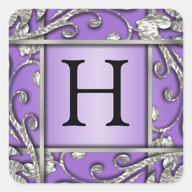 Any Colour Silver Lattice Monogram Envelope Seal (Front)