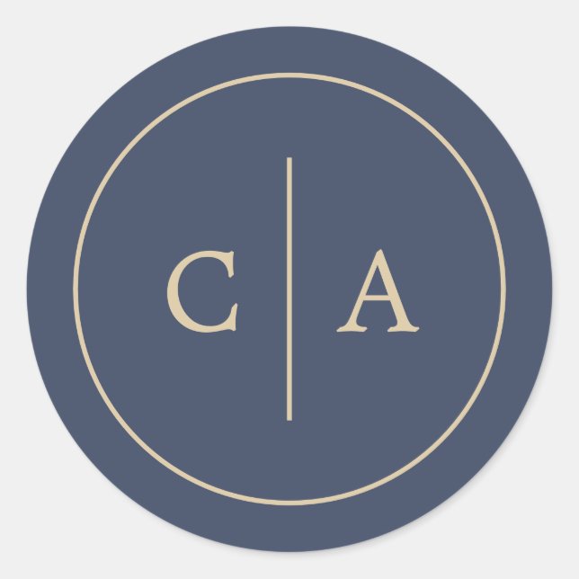 Any Colour Simple Elegant Monogram Envelope Seals (Front)