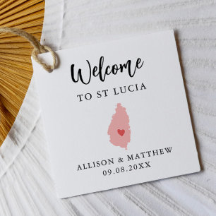 Any Colour St. Lucia Wedding Welcome Bag Favour Tags