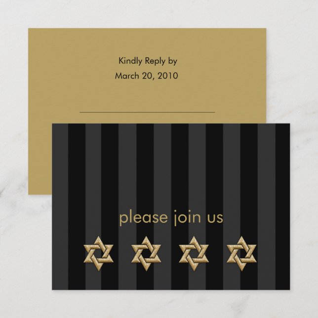 Any Colour Stripe with Gold Stars Response Card (Front/Back)