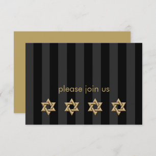 Any Colour Stripe with Gold Stars Response Card