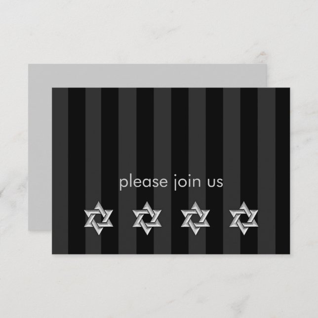 Any Colour Stripe with Silver Stars Response Card (Front/Back)