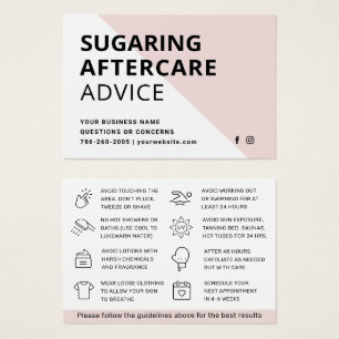 Any Colour Sugaring Hair Removal Aftercare Card 