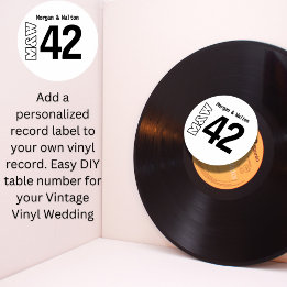 Any Colour Table Number Sticker for Vinyl Record