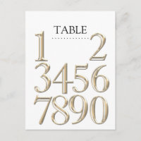 Any Colour Table Numbers Block Gold
