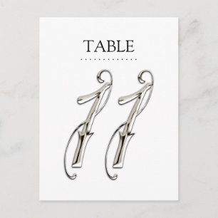 Any Colour Table Numbers Fancy Silver Postcard