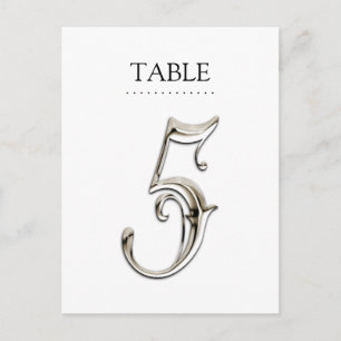 Any Colour Table Numbers Fancy Silver Postcard