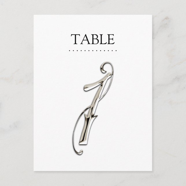 Any Colour Table Numbers Fancy Silver Postcard (Front)