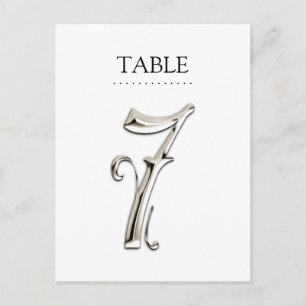 Any Colour Table Numbers Fancy Silver Postcard