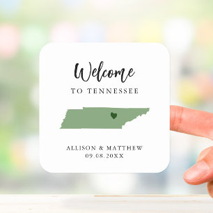 Any Colour Tennessee Wedding Welcome Bag Square Sticker