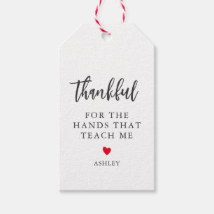 Any Colour Thankful for the Hands That Teach Me Gift Tags