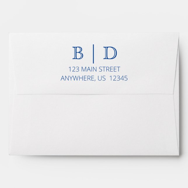 Any Colour - Two Letter Monogram Envelopes (Back (Top Flap))