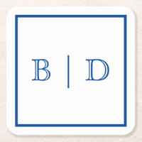 Any Colour - Two Letter Monogram Paper Coasters