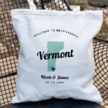 Any Colour Vermont Map Wedding Welcome Bag, Tote Bag<br><div class="desc">Wedding weekend welcome gift bag for out of town guests to your wedding, featuring image of Vermont. You may edit the colours for any part of this design, as well as move the heart to the location of your wedding. To change colours, click personalise and then "edit using the design...</div>