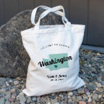 Any Colour Washington State Map Wedding Welcome Ba Tote Bag<br><div class="desc">Wedding weekend welcome gift bag for out of town guests to your wedding, featuring image of Washington State. You may edit the colours for any part of this design, as well as move the heart to the location of your wedding. To change colours, click personalise and then "edit using the...</div>